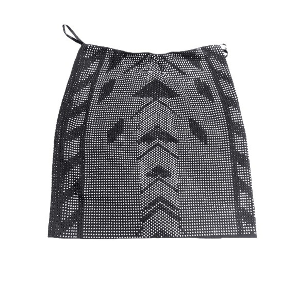 Romeo + Juliet Couture Mini Skirt Black Silver Gold Geometric Pattern size S